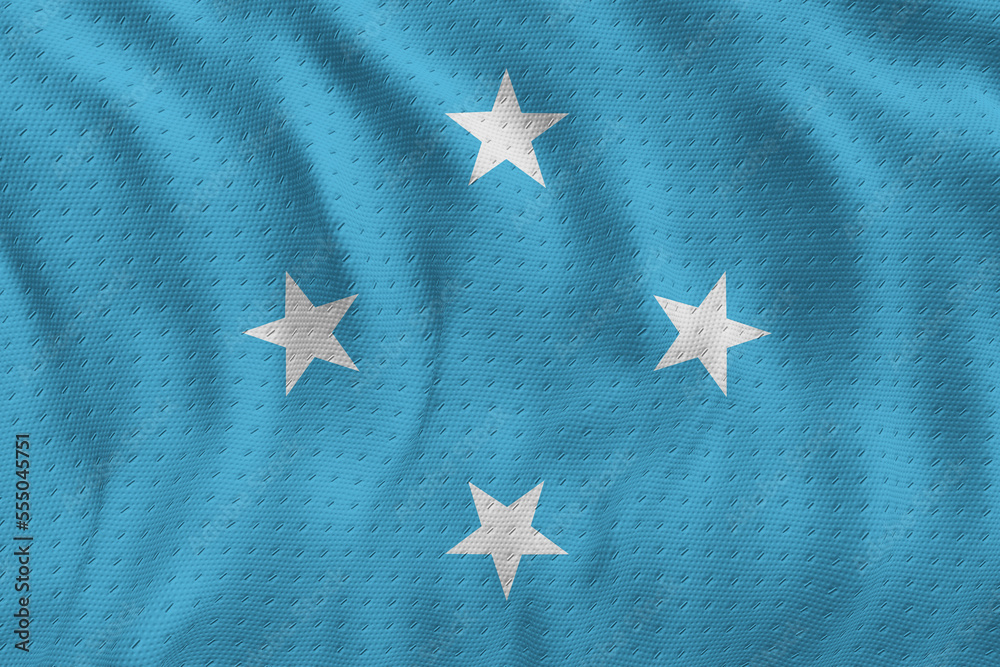 National flag of Micronesia. Background with flag of Micronesia. National flag of Micronesia. Background with flag of Micronesia.