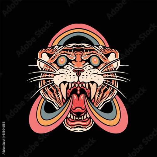 mind blowing trippy illustration vector design