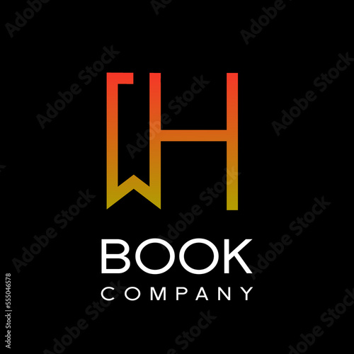 Abstract Letter Initial H Book mark Logo Design Template. Modern vector for reading and education. This logo suitable for writing, listening, school, graduate, collage, library, university, student.