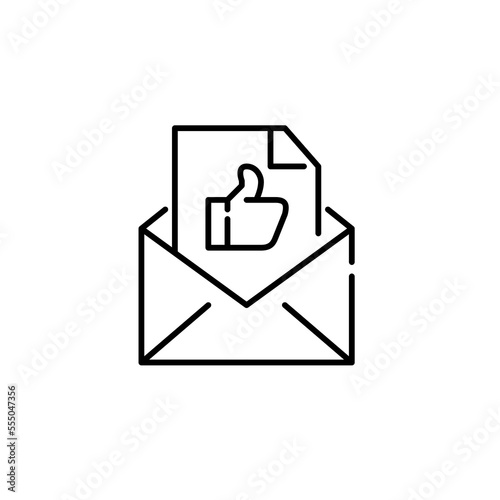Positive customer feedback given in e-mail. Pixel perfect, editable stroke line icon