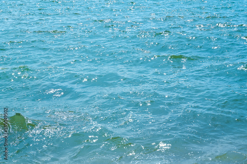 Texture of water in sea water, Blue turquoise sea water background 