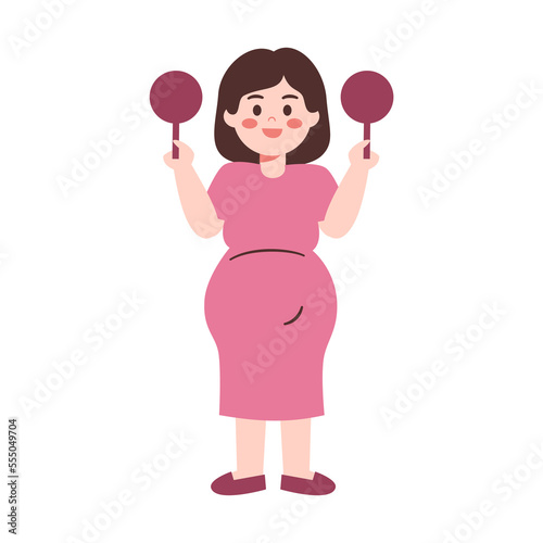 Pregnant Woman holding banner 