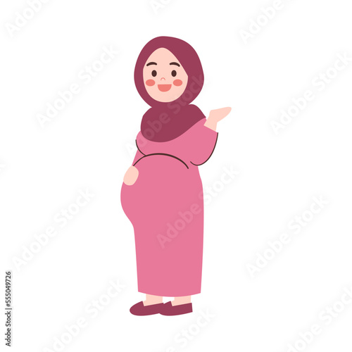 Pregnant Woman with pointing Finger 