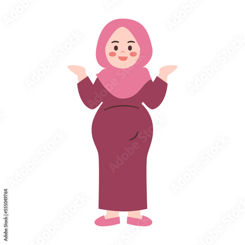 Pregnant Woman with pointing Finger 