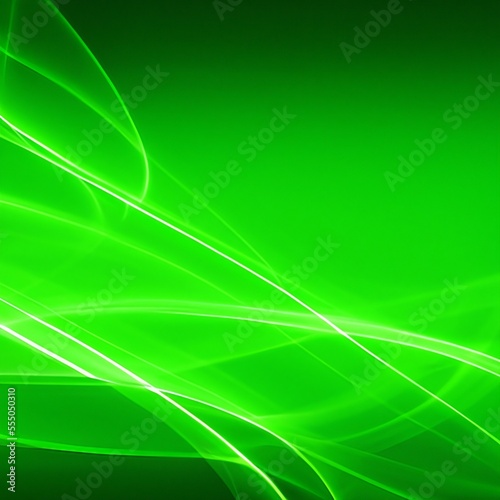 Abstract green swoosh background with soft smooth elegant waves. Generative AI