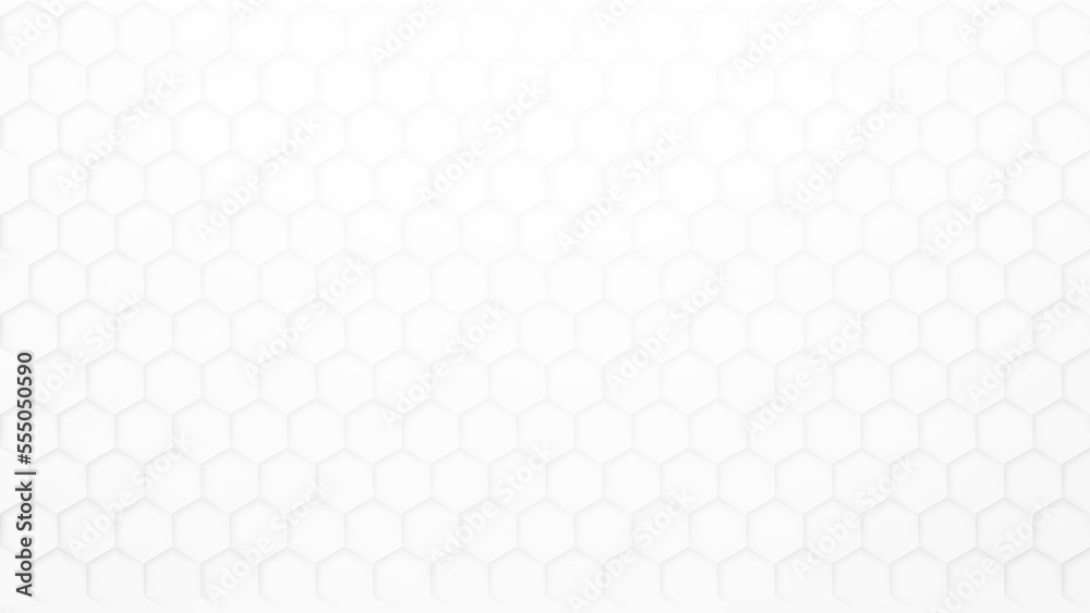 Abstract modern hexagon background, White and grey geometric texture