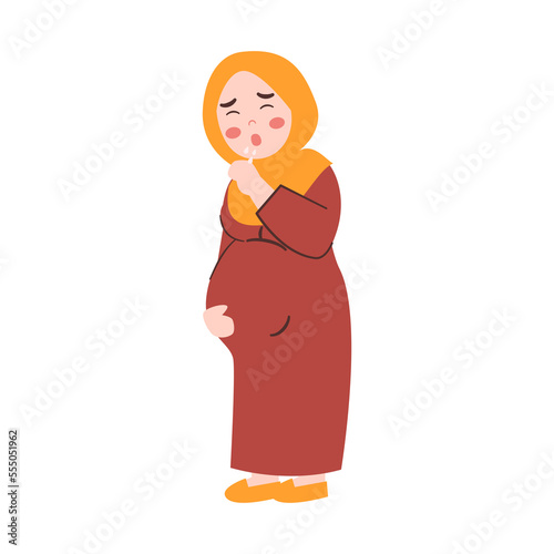 Pregnant Woman coughing