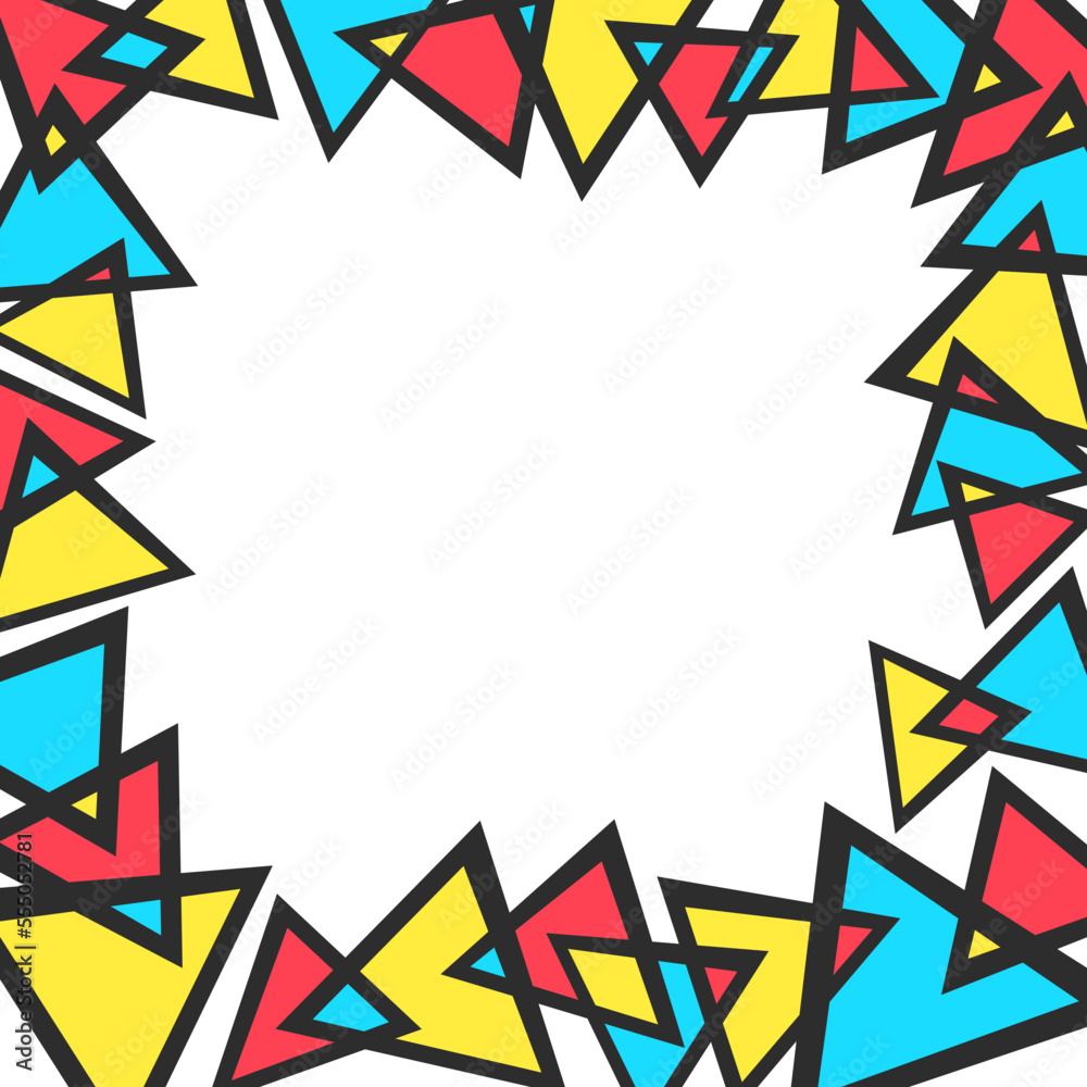 Simple framed background with colorful triangle and with some copy space area Simple framed background with colorful triangle and with some copy space area