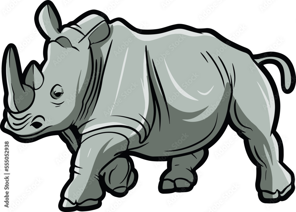 illustration vector graphic of rhino