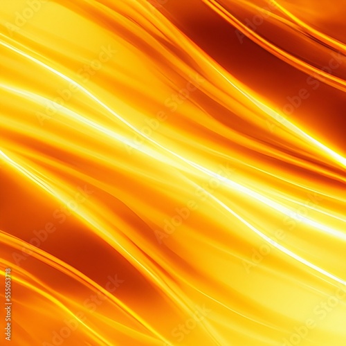 Abstract orange and yellow swoosh background with soft smooth elegant waves. Generative AI