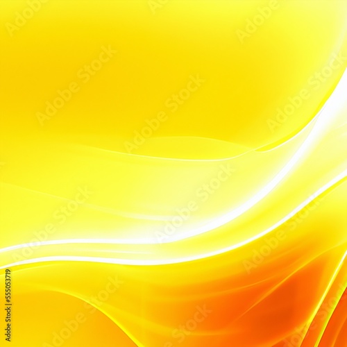 Abstract yellow swoosh background with soft smooth elegant waves. Generative AI
