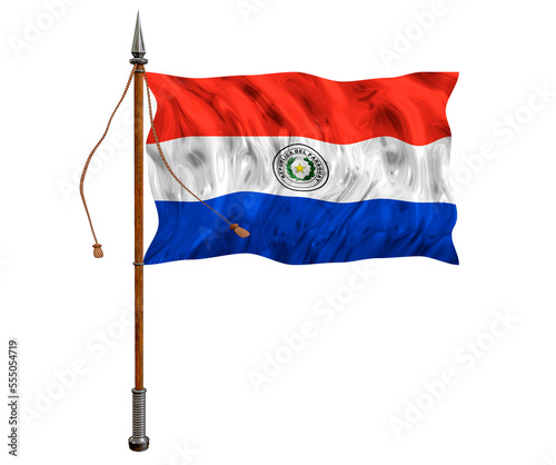 National flag of Paraguay. Background with flag of Paraguay