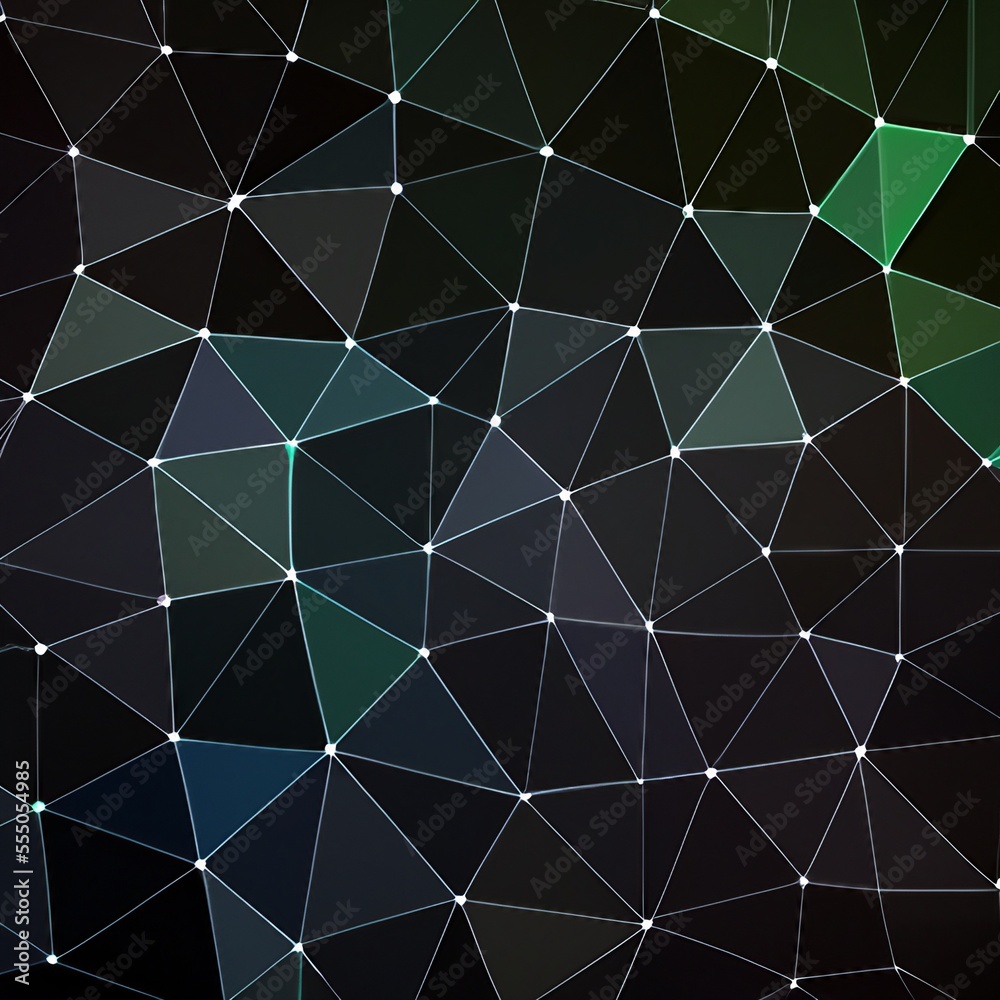 Abstract dark background with triangles. Generative AI illustration