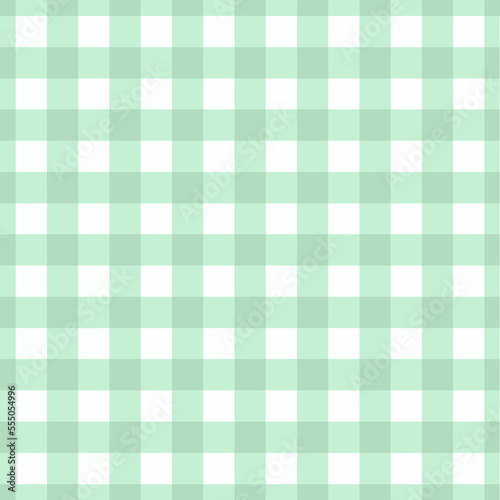 Sweet green grid plaid textured pattern, checkered seamless table cloths, cute pastel color vector illustration background for textiles and graphics
