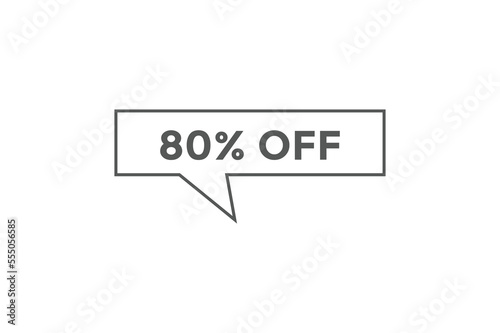 80% off special offers. Marketing sale banner for discount offer. Hot sale, super sale up to 80% off sticker label template 