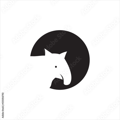 tapir animal head logo vector design. apir and boar wild animal silhouette. Good use for symbol, logo, web icon, mascot, avatar, sticker design, game element, or any design you want. 