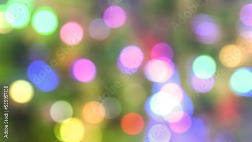 colourfull bokeh from christmas tree light with blurred background