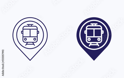 Tram metro map illustration icon