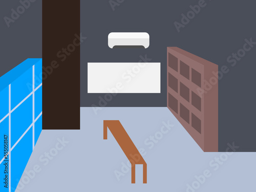 locker room flat design vector illustration