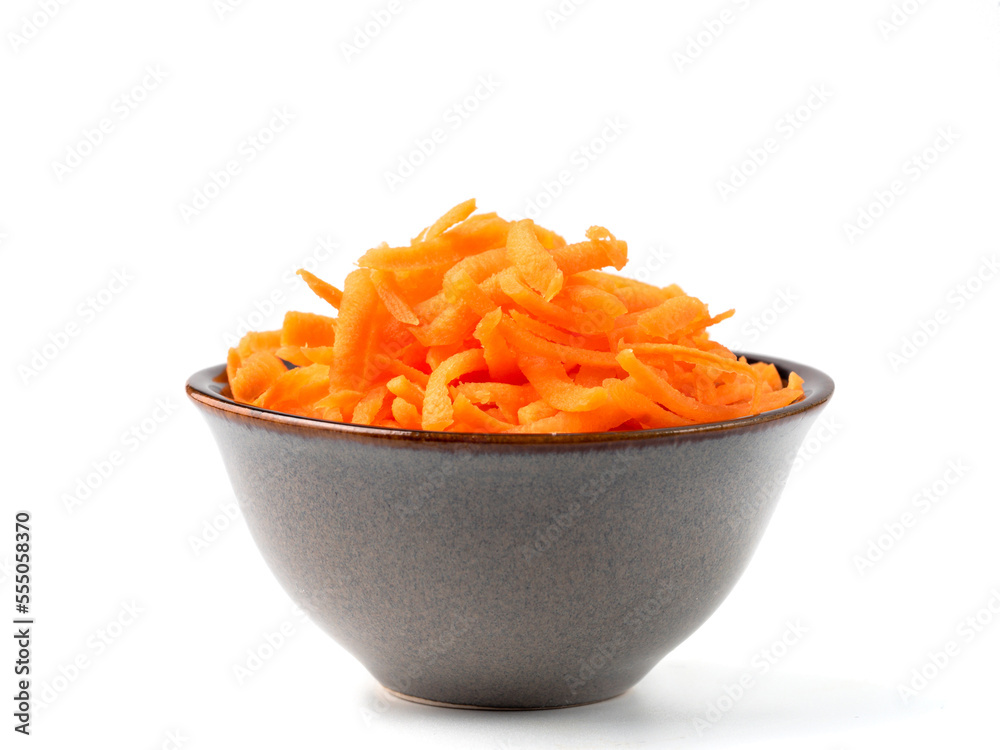 Grated carrots isolated on white Grated carrots isolated on white