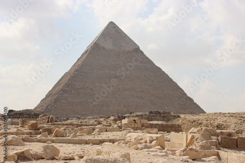 Pyramid of Khafre, Giza Pyramid complex, Cairo, Egypt.