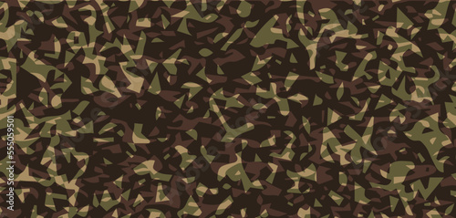 Camouflage military background vector texture or camo war game pattern graphic print for soldier uniform fabric textile material green brown black army grunge color, combat hunting background image