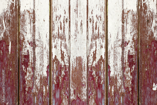 Old wooden wall with cracked paint texture background