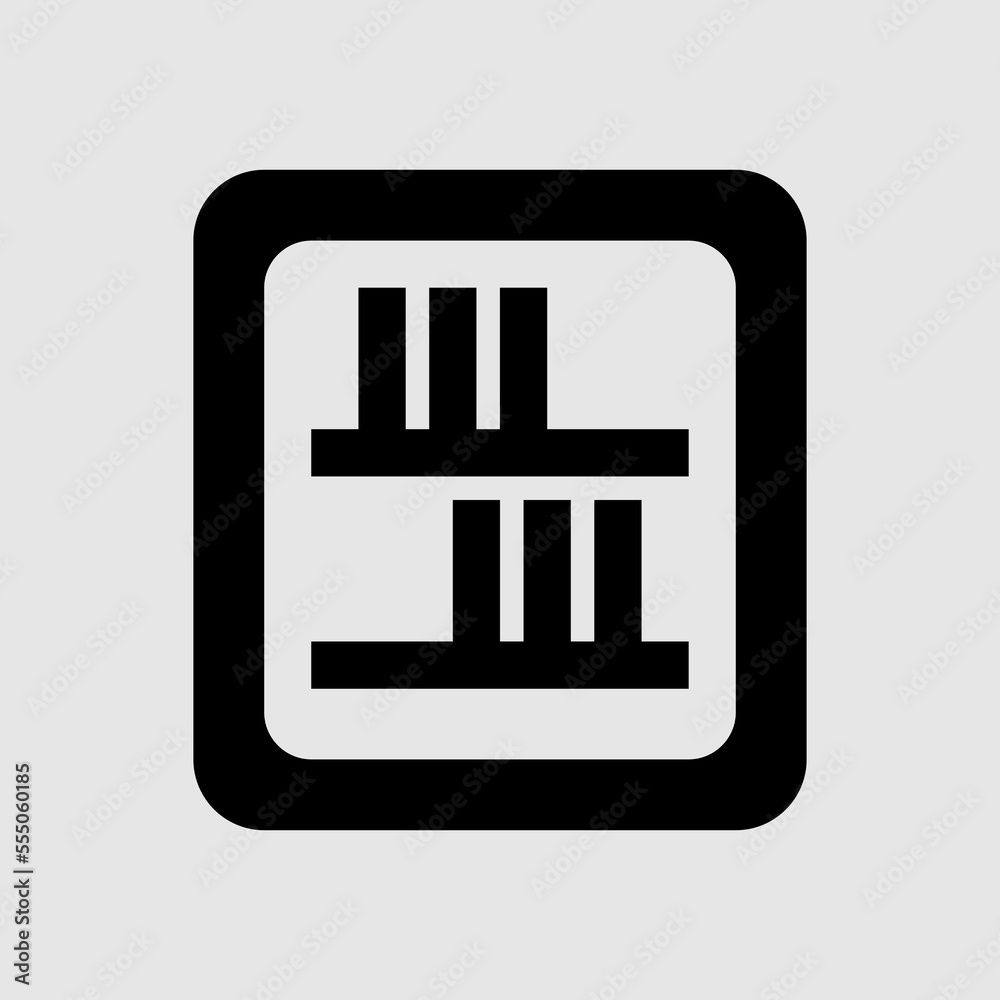 Bookcase icon in solid style about furniture, use for website mobile app presentation Bookcase icon in solid style about furniture, use for website mobile app presentation