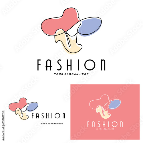 Women's Hat Logo Design Illustration Fashion beauty accessories, and product brand care