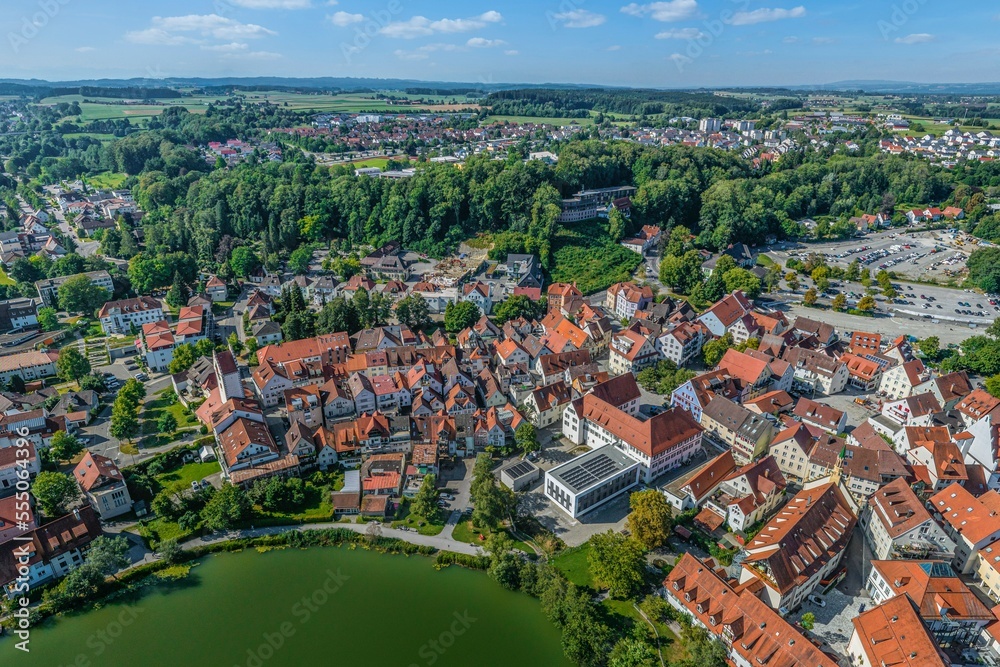 Ausblick auf die historische Altsstadt von Bad Waldsee in Oberschwaben