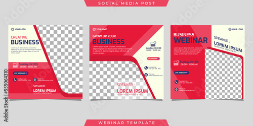 Creative design collection of social media post  post templates. Great for business webinar  marketing webinar  online class program  etc.