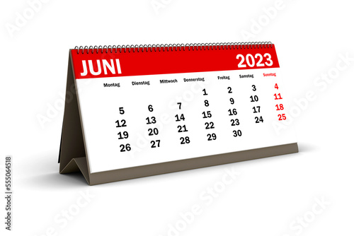 Juni 2023 - Tischkalender freigestellt photo