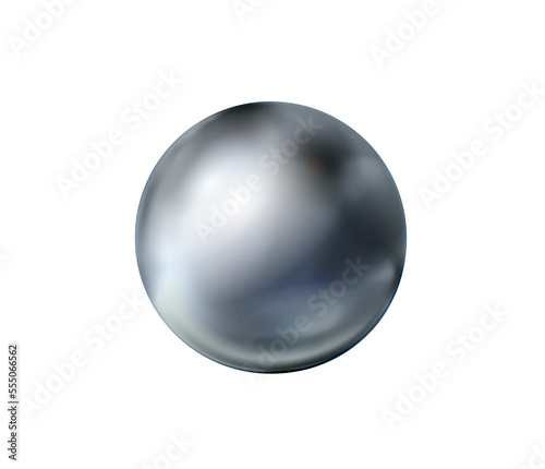 Realistic metal sphere isolatedd. Orb. Grey polished glossy ball, chrome metallic circle object. Png