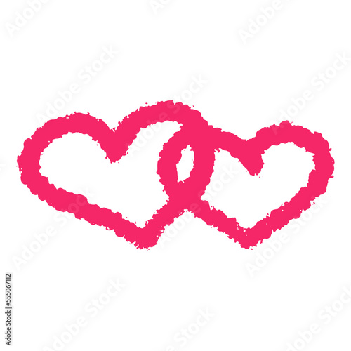 Two Hot Pink heart with spots  hand drawn. suitable for any of your ideas or social and media