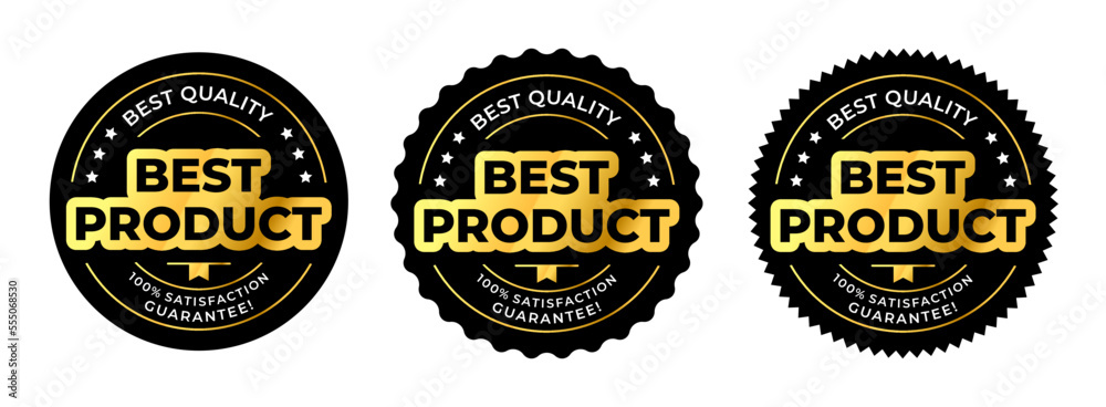 label best product in golden round design. elegant and luxury for label, sticker, icon, symbol, tag. vector illustration