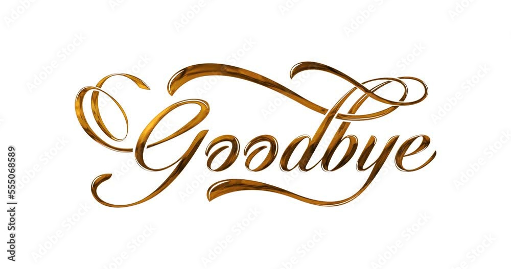 Goodbye. Animation Handwriting with ink drops in golden color on the white alpha channel transparent. Animated is Suitable for Celebrations, Wishes, Events, Messages, holidays, and festivals. Goodbye. Animation Handwriting with ink drops in golden color on the white alpha channel transparent. Animated is Suitable for Celebrations, Wishes, Events, Messages, holidays, and festivals.