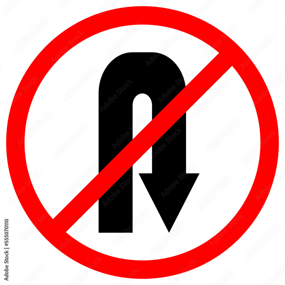 No turning back icon. Vector illustration. No turning back icon. Vector illustration.