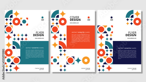 Abstract flat geometric shapes cover design