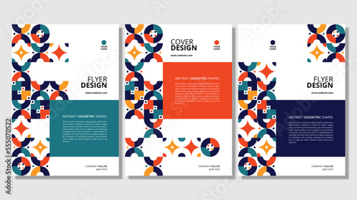 Abstract flat geometric shapes cover design