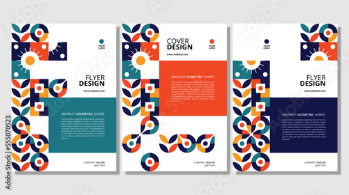 Abstract flat geometric shapes cover design