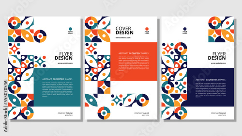 Abstract flat geometric shapes cover design