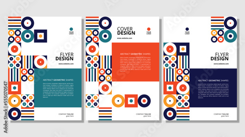 Abstract flat geometric shapes cover design