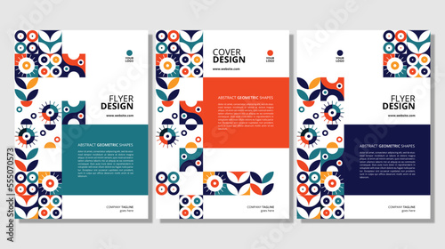 Abstract flat geometric shapes cover design