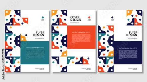 Abstract flat geometric shapes cover design