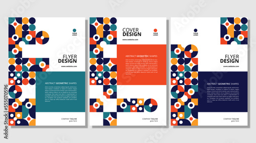 Abstract flat geometric shapes cover design