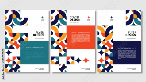 Abstract flat geometric shapes cover design