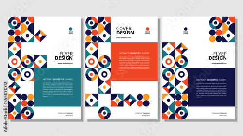 Abstract flat geometric shapes cover design