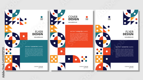 Abstract flat geometric shapes cover design