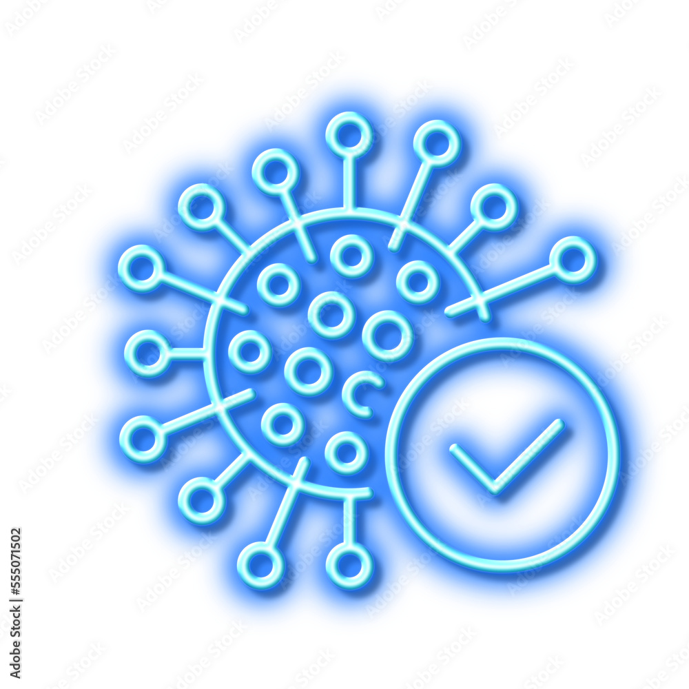 Confirmed coronavirus line icon. Covid-19 virus sign. Neon light effect outline icon. Confirmed coronavirus line icon. Covid-19 virus sign. Neon light effect outline icon.
