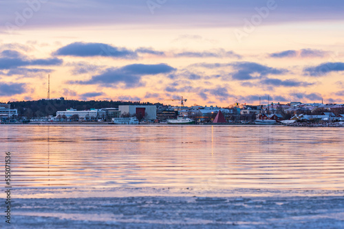 View of Mariehamn and the sea.   land Islands  Finland